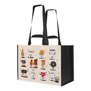 Costco Cartoon Highlights Reusable Shopping Tote Kirkland Heavy Duty SINGLE BAG